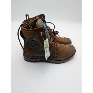 Palladium Boots Mens Size 4 Brown Leather Waterproof Lined Hiking 73234-207